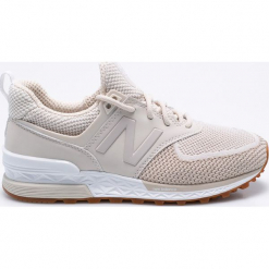 New Balance - Buty WS574WA. Brązowe buty sportowe na co dzień damskie New Balance, bez wzorów, z materiału, na fitness i siłownię. W wyprzedaży za 279.90 zł.