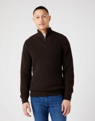 WRANGLER HALF ZIP KNIT MĘSKI SWETER ROZPINANY DELICIOSO BROWN W8D0PJH38 112321332. Brązowe kardigany męskie Wrangler, l, bez wzorów, z bawełny, eleganckie, bez kołnierzyka. Za 159.99 zł.
