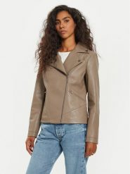 Tatuum Kurtka z imitacji skóry Ramonesi T2417.012B Brązowy Regular Fit. Brązowe kurtki damskie Tatuum, bez wzorów, ze skóry, bez kaptura. Za 499.99 zł.