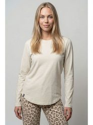 Alife and kickin Koszulka "Leabella" w kolorze kremowym rozmiar: L. Brązowe bluzki damskie Alife and Kickin, l, bez wzorów, z bawełny, bez kołnierzyka, bez ramiączek. Za 60.99 zł.