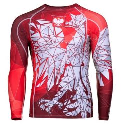 Koszulka sportowa męska Rashguard do MMA EXTREME HOBBY POLAND red. Czerwone bielizna termoaktywna męska EXTREME HOBBY, m, bez wzorów, z bawełny. Za 209.00 zł.