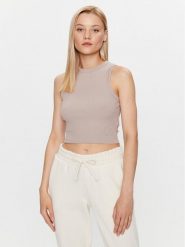 Guess Top Edie V3GP19 K8RT2 Beżowy Slim Fit. Brązowe topy damskie Guess, xxs, z aplikacjami, z wiskozy, bez kołnierzyka. Za 79.99 zł.