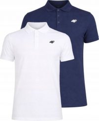 Koszulka polo dla mężczyzn 4F M0770 2-pak. Białe koszulki polo męskie Regatta, m, bez wzorów, z bawełny, bez ramiączek. Za 149.99 zł.