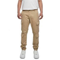 Spodnie cargo Urban Classics. Brązowe spodnie materiałowe męskie Urban Classics, bez wzorów, z bawełny, sportowe. Za 233.85 zł.