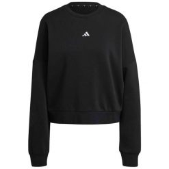 Bluza damska adidas Essentials Small Logo Feelcozy - czarna, luźny krój. Czarne bluzy bez kaptura damskie Adidas, s, z bawełny. Za 157.99 zł.