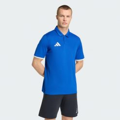Koszulka męska adidas Entrada 26 Polo. Niebieskie koszulki polo męskie Adidas, m, bez wzorów, z poliesteru, bez ramiączek. Za 78.99 zł.