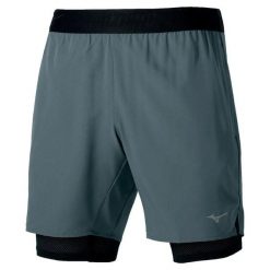 Szorty 2 w 1 Mizuno Core 7.5 Inches. Szare szorty męskie Mizuno, bez kołnierzyka. Za 280.00 zł.