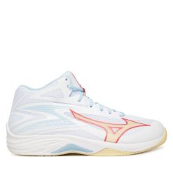 Buty halowe Mizuno. Białe buty sportowe na co dzień damskie Mizuno, bez wzorów. Za 319.99 zł.