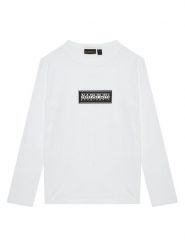 Napapijri Bluzka S-Chamois NP0A4HYK D Biały Regular Fit. Białe t-shirty chłopięce Napapijri, bez wzorów, z bawełny, bez ramiączek. Za 129.99 zł.