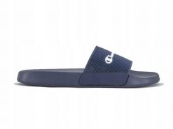Klapki męskie na basen Champion Slide granatowe. Niebieskie klapki i japonki męskie CHAMPION, z materiału. Za 78.99 zł.