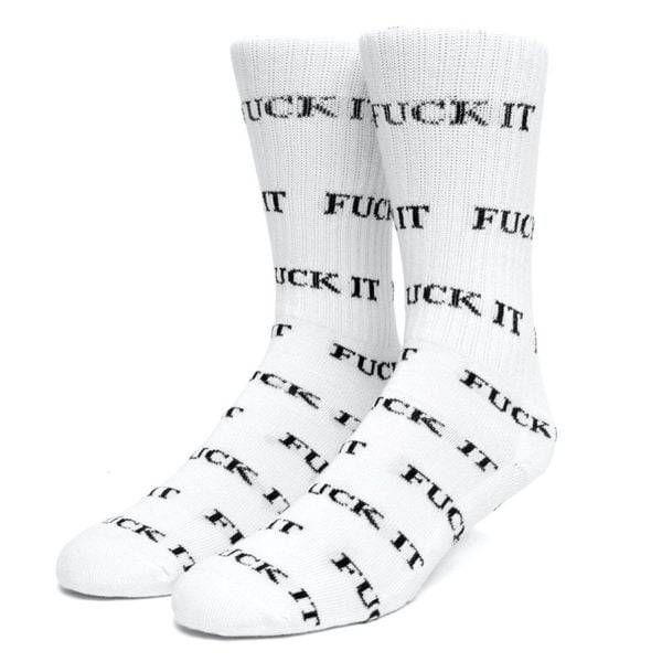 Skarpetki turystyczne HUF FK It. Białe skarpetki damskie HUF, bez wzorów, z bawełny. W wyprzedaży za 59.00 zł.