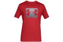 Koszulka do biegania męska Under Armour Sportstyle Boxed. Czerwone t-shirty sportowe męskie Under Armour, na lato, m, z bawełny, bez ramiączek, do biegania. Za 79.99 zł.