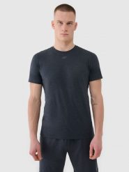 4F Koszulka treningowa szybkoschnąca męska - szara M. Szare t-shirty sportowe męskie 4f, m, z dzianiny, bez ramiączek, na fitness i siłownię. Za 99.99 zł.
