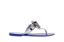 Japonki T&G Fashion 22-116 Dark Blue, Granat/ Srebro, Guma - 37. Niebieskie klapki damskie TG, z aplikacjami, z gumy, bez obcasa. W wyprzedaży za 26.10 zł.