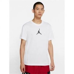 Koszulka sportowa męska Nike Air Jordan Jumpman. Białe t-shirty sportowe męskie Nike, m, z bawełny, bez ramiączek. Za 169.99 zł.
