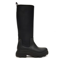 Kalosze Tommy Hilfiger. Czarne kalosze damskie Tommy Hilfiger, bez wzorów. Za 449.99 zł.