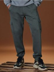 Spodnie tapered cargo fit - khaki. Brązowe spodnie materiałowe męskie Sinsay, bez wzorów. Za 69.99 zł.