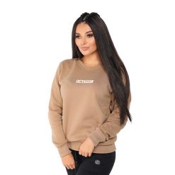 Bluza dresowa bez kaptura damska Octagon Little. Brązowe bluzy bez kaptura damskie OCTAGON, xl, z dresówki. Za 83.99 zł.