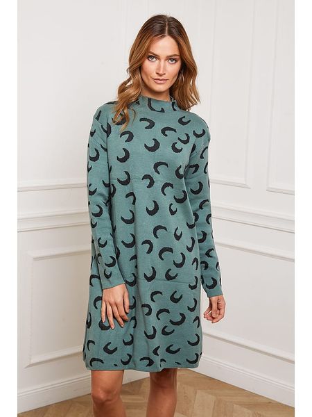 Joséfine Sukienka dzianinowa "Gibraltar" w kolorze zielonym rozmiar: L. Zielone sukienki damskie Joséfine, l, bez wzorów, z dzianiny, bez kołnierzyka, bez ramiączek, mini. Za 165.71 zł.