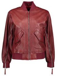 Apple of Eden Skórzana kurtka w kolorze bordowym rozmiar: 40. Czerwone kurtki damskie Apple of Eden, bez wzorów, ze skóry, bez kaptura. Za 382.89 zł.
