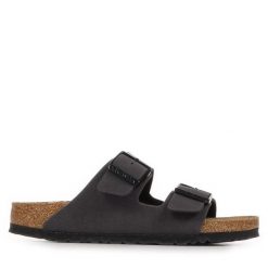 Sandały Birkenstock Arizona Birkibuc Dorosłych. Szare sandały damskie Birkenstock, bez wzorów, z materiału, bez obcasa. Za 422.96 zł.