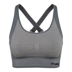 Bezszwowy biustonosz dla kobiet Hummel MT Shine. Szare biustonosze HUMMEL, bez wzorów. Za 161.50 zł.