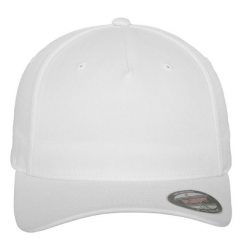 Czapka Z Daszkiem Z 5 Panelami. Białe czapki z daszkiem damskie FLEXFIT, bez wzorów. Za 68.99 zł.