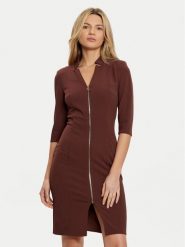 Rinascimento Sukienka koktajlowa CFC0121893003 Brązowy Slim Fit. Brązowe sukienki damskie RINASCIMENTO, xs, bez wzorów, z syntetyku, wizytowe, bez kołnierzyka, bez ramiączek. Za 339.99 zł.