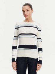 Guess Sweter W5GR18 Z2NQ2 Écru Slim Fit. Swetry klasyczne damskie Guess, s, z wiskozy, bez kołnierzyka. Za 189.99 zł.