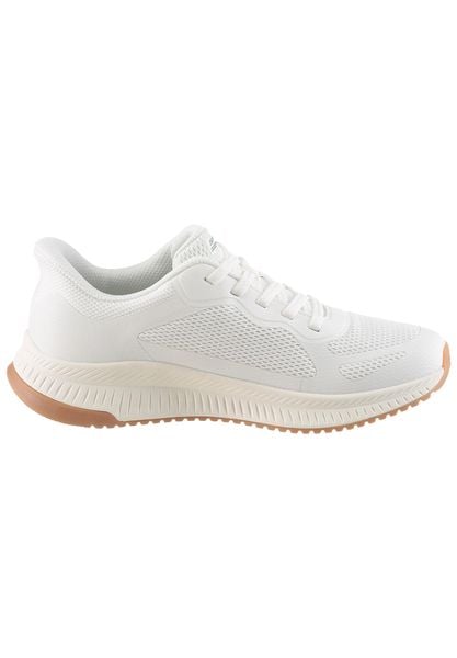 Buty sportowe damskie Skechers Bobs Squad 4 Stapl. Białe buty sportowe na co dzień damskie Skechers, bez wzorów, z materiału. Za 309.99 zł.