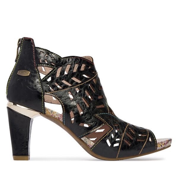 Sandały Laura Vita. Czarne sandały damskie Laura Vita, bez wzorów, bez obcasa, na słupku. Za 529.99 zł.