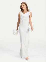 Swing Sukienka wieczorowa 5AK14500 Biały Regular Fit. Białe sukienki damskie Swing, bez wzorów, z syntetyku, wizytowe, bez kołnierzyka, bez ramiączek. Za 1,019.00 zł.