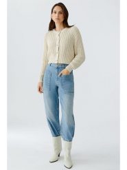 Oui Kardigan w kolorze kremowym rozmiar: 44. Brązowe kardigany damskie Oui, bez wzorów, ze splotem. Za 249.76 zł.