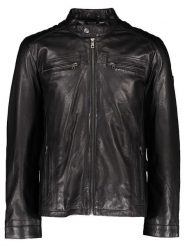 Bugatti Skórzana kurtka w kolorze czarnym rozmiar: 50. Czarne kurtki męskie Bugatti, bez wzorów, ze skóry, bez kaptura. Za 891.99 zł.