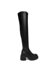 DeeZee Kozaki CEO-WS6575-02 Czarny. Czarne kozaki damskie DeeZee, ze skóry, bez obcasa, na słupku. Za 249.99 zł.