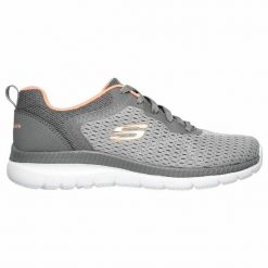 Obuwie Sportowe Damskie Skechers Bountiful Szary. Szare buty sportowe na co dzień damskie Skechers, bez wzorów, z gumy. Za 221.55 zł.