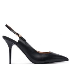 Szpilki LOVE MOSCHINO. Czarne szpilki Love Moschino, bez wzorów, bez obcasa. Za 949.99 zł.