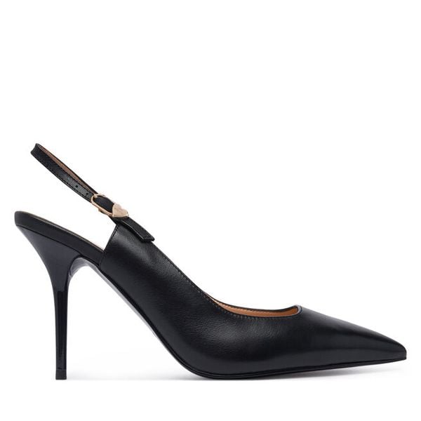 Szpilki LOVE MOSCHINO. Czarne szpilki Love Moschino, bez wzorów, bez obcasa. Za 949.99 zł.