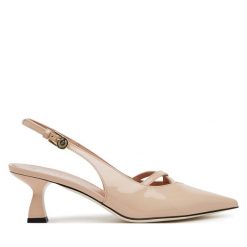 Sandały Pollini. Brązowe sandały damskie Pollini, bez wzorów, bez obcasa, na słupku. Za 1,209.99 zł.