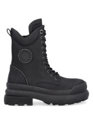 Liu Jo Botki w kolorze czarnym rozmiar: 37. Czarne botki damskie Liu Jo, z okrągłym noskiem, bez obcasa, bez zapięcia. Za 537.45 zł.