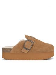 Badura Klapki TS6207-02 Brązowy. Brązowe klapki damskie Badura, bez wzorów, ze skóry, bez obcasa. Za 199.99 zł.