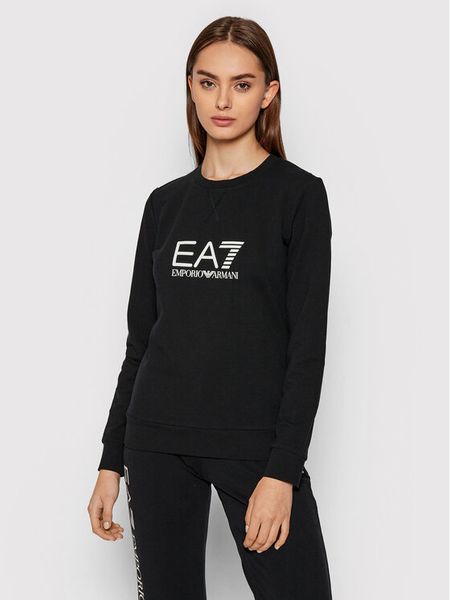 EA7 Emporio Armani Bluza 8NTM35 TJCQZ 1200 Czarny Regular Fit. Czarne bluzy bez kaptura damskie EA7 Emporio Armani, xs, z bawełny. Za 249.99 zł.