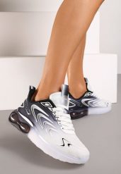 Biało-Czarne Buty Sportowe Sneakersy na Płaskiej Podeszwie ze Sznurowaniem Risannie. Białe buty sportowe na co dzień damskie Renee, bez wzorów, z dresówki. Za 119.99 zł.