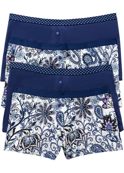 Bokserki damskie (4 pary). Białe bokserki i panty damskie bonprix, bez wzorów. Za 77.99 zł.