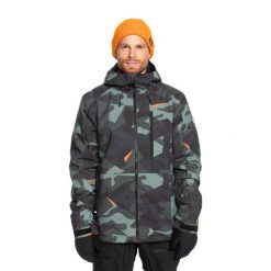 Kurtka snowboardowa męska Quiksilver Mission Printed. Zielone kurtki męskie Quiksilver, l, bez wzorów, bez kaptura, snowboardowy. Za 719.99 zł.
