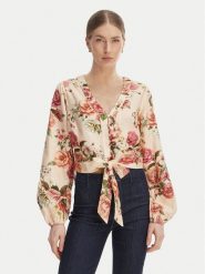 Guess Bluzka W6GHA4 W2565 Pomarańczowy Regular Fit. Brązowe bluzki damskie Guess, l, z aplikacjami, ze lnu, bez ramiączek. Za 524.99 zł.