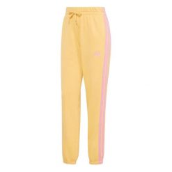 Damskie spodnie dresowe z omszałym wykończeniem adidas Essentials 3-Stripes. Brązowe spodnie sportowe damskie Adidas, l, z dresówki, na fitness i siłownię. Za 252.20 zł.