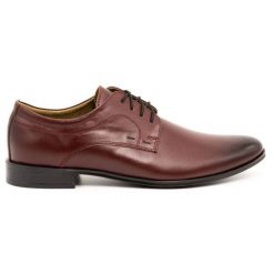 Olivier Buty męskie wizytowe skórzane 277 bordowe czerwone. Czerwone buty wizytowe męskie z jeansu, bez zapięcia. Za 367.89 zł.