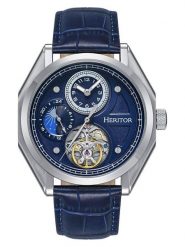 Heritor Zegarek automatyczny "Antoni" w kolorze srebrno-niebieskim rozmiar: onesize. Niebieskie, analogowe zegarki męskie Heritor, ze stali. Za 630.99 zł.