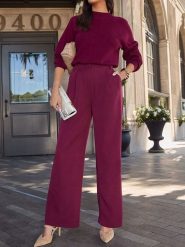 Milan Kiss Spodnie w kolorze jagodowym rozmiar: S. Różowe spodnie materiałowe damskie Milan Kiss, bez wzorów, z materiału, z podwyższonym stanem. Za 152.99 zł.